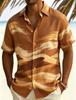 Fashionable Tie Dye Printed Short Sleeved Shirt For Men's Casual Loose Top, Versatile For Daily Street And Beach Vacations