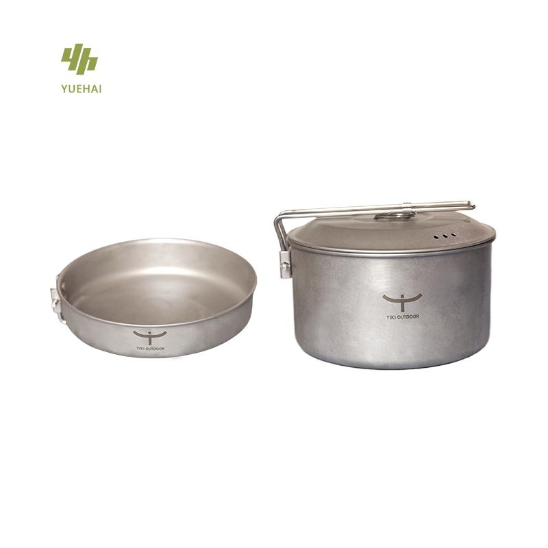High Quality & Best Price Pots Set Cookware Set Cooking Outdoor Titanium Metal Bowl Saucer серебряный