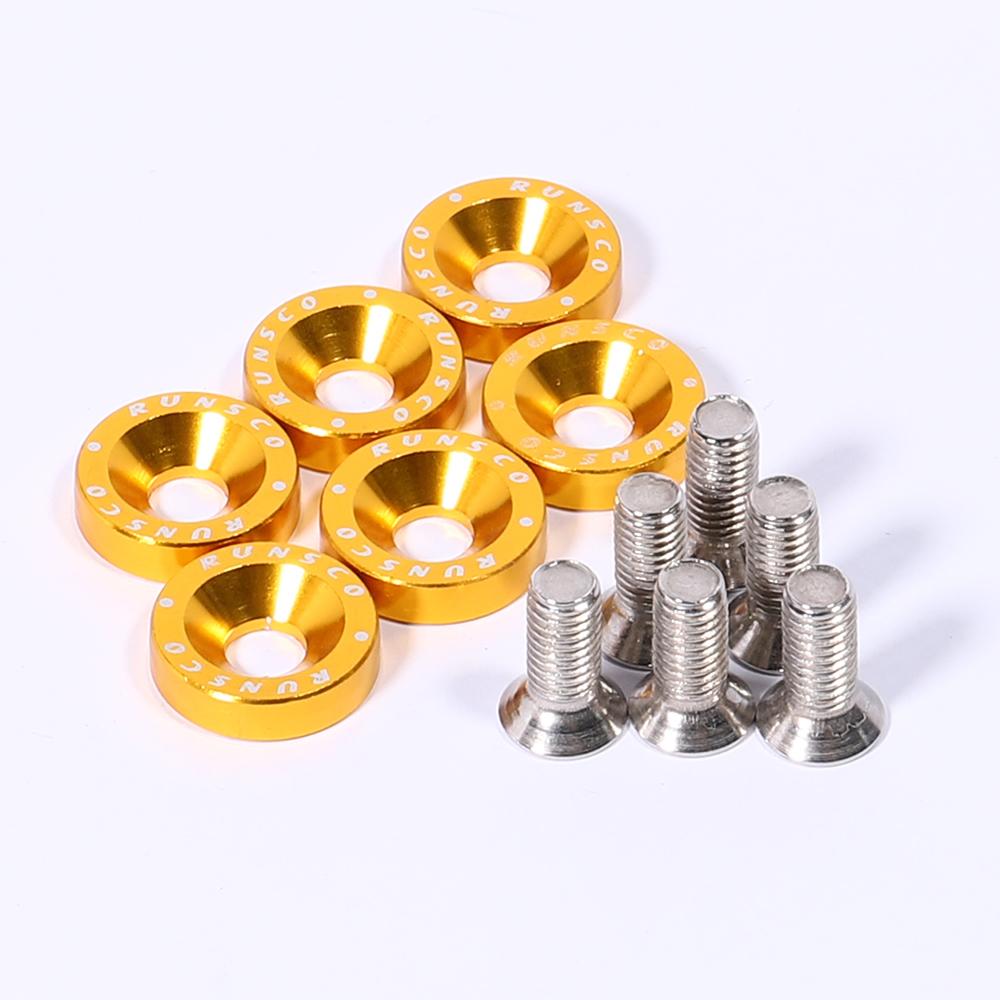 Aluminum M8 Fender Washers and Bolt Engine Washer Bolts for Honda Nissan Bmw Tuning Car Universal 6Pcs/Pack