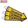 Remove Before Flight Yellow Danger Letter Embroidery Keychain Lanyard Key Fob