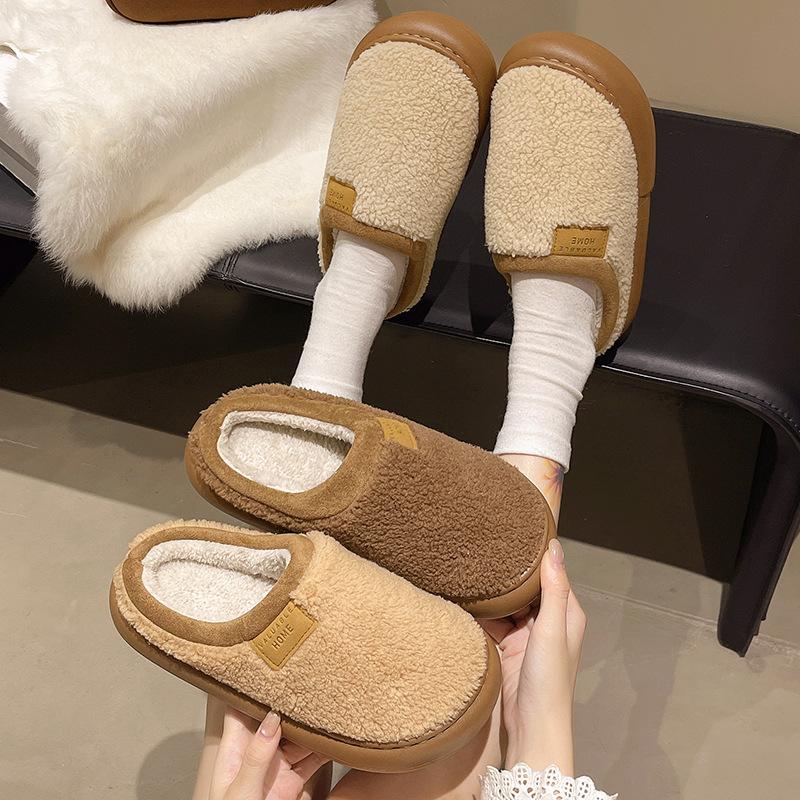 Damen Premium Feeling Plüsch Hausschuhe - Warme und Warme Thekenbaumwolle Winter Hausschuhe Dicke Sohle Lässige Indoor Schuhe