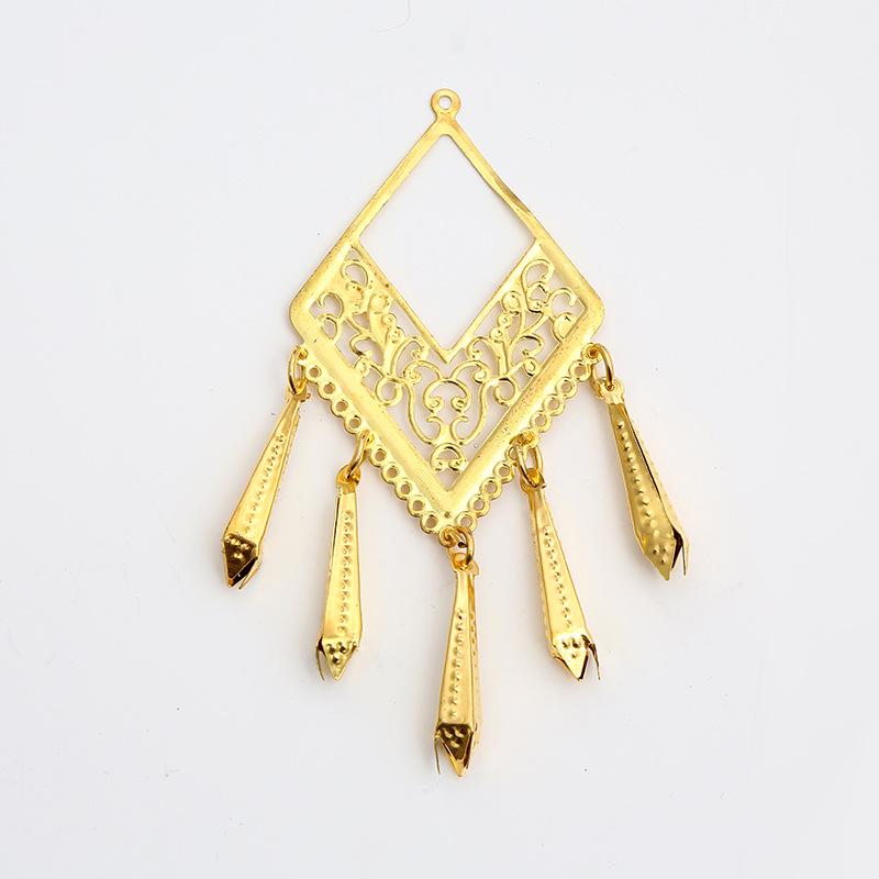 Acrylic Irregular Rhinestone Ethnic Earrings with Metal Base Model 6107# Length 9mm Width 5mm