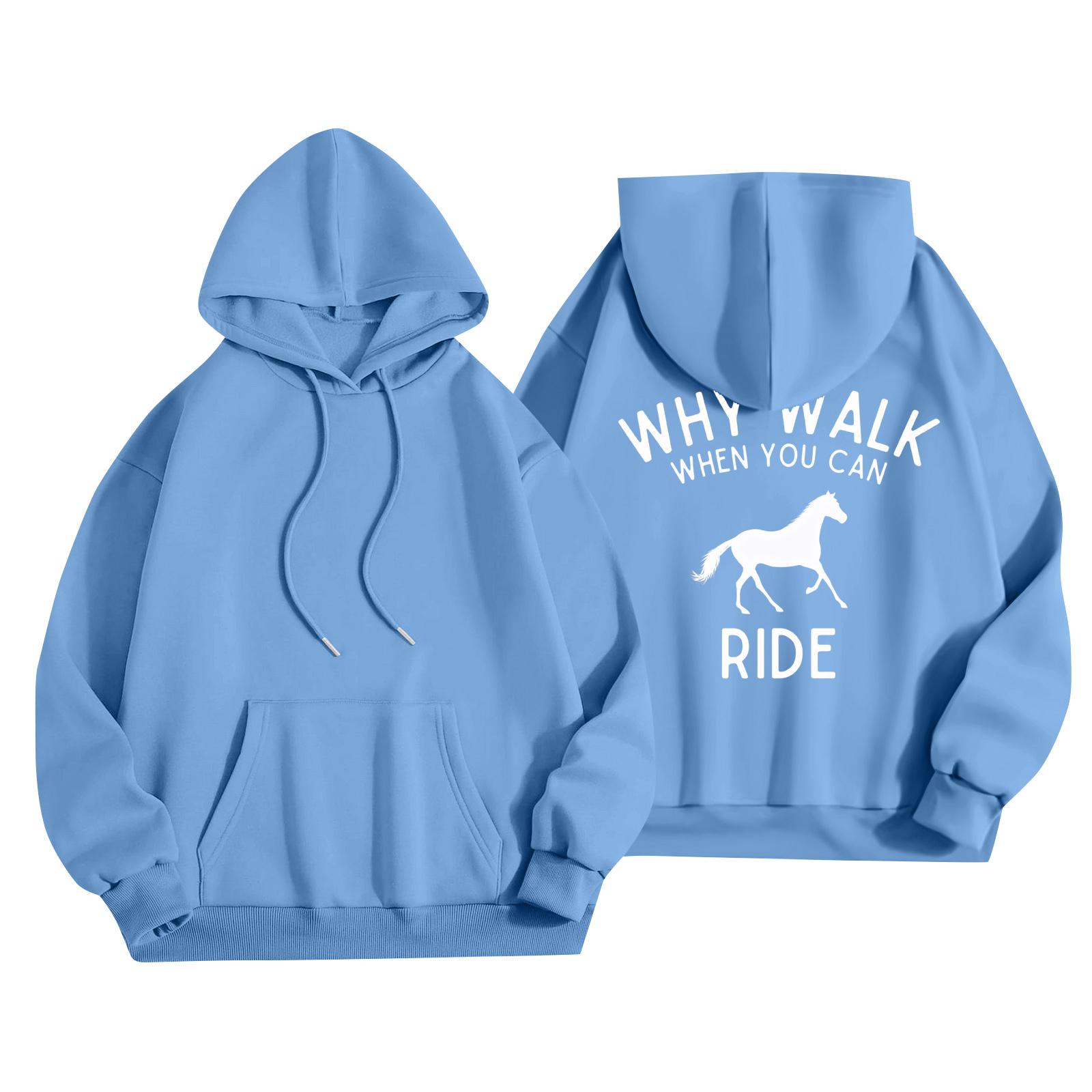 

Женская мода повседневный принт повседневный длинный рукав круглый вырез толстовка топ L синий