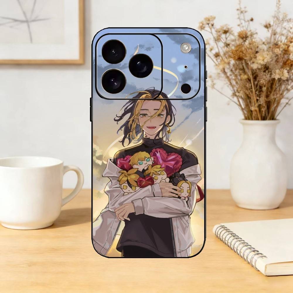 K-Kazutora H-Hanemiya Tiger Phone Case For iPhone 17,16,15,14,13,12,11 Plus,Pro Max,SE4Soft Silicone Black Cover