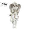 Retro Angel Garden Decoration Winged Statue, Resin Praying Figurine, Elegant Healing Courtyard Ornament Sitting Sculpture for Outdoor Indoor