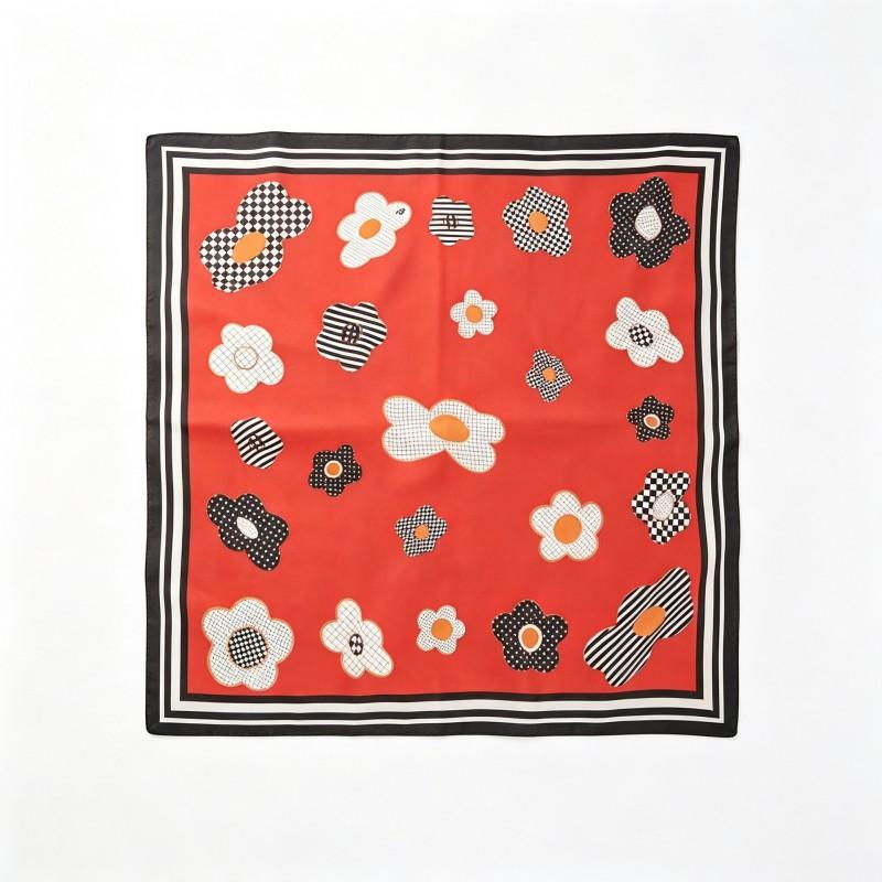70x70cm Nylon Square Scarf Women Vintage Print Lightweight Accessory Office Casual Hair Styling