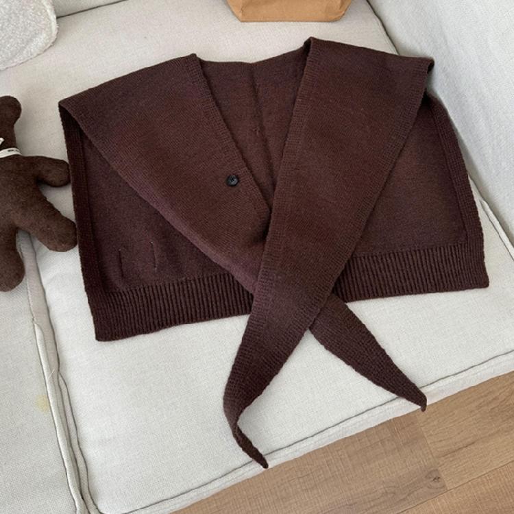 Stylish Cropped Shoulder Wrap Scarf Lightweight Polyester Shawl Elegant Women's False Collar Fashion Outerwear