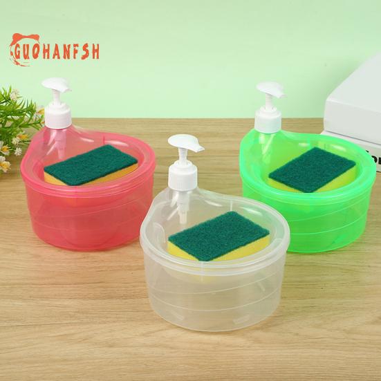 1000ML Convenient Soap Dispenser with Sponge Holder, No Waste, Prevents Dripping, Large Capacity, Home Supplies