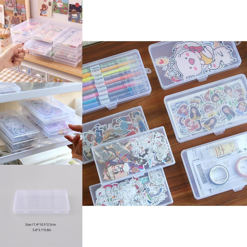 Storage Mini Transparent Box Students Plastic Desktop Organization Labeling