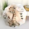 Cartoon Forest Animals Folding Umbrella Auto-Open Design 8 Iron Ribs Plastic Handle Foldable Sunshade Perfect Christmas Gifts
