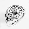 Silberring, Statement-Schmuck, handgefertigter Ring, Geschenke für sie, Sonne & Mond-Ring