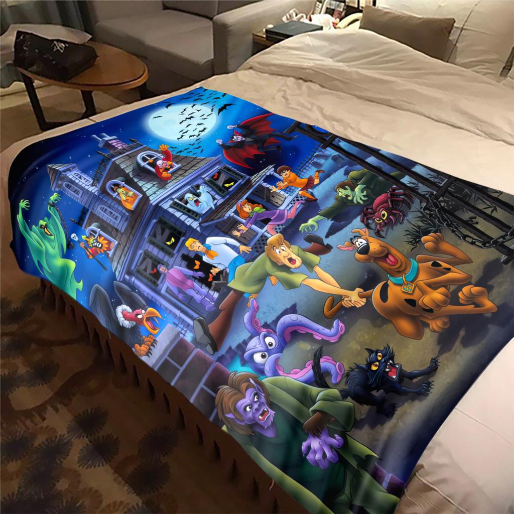 Halloween fantasy comedy adventure cartoon movie Scooby-Doo blanket soft home furnishing nap decoration four seasons warm Sherpa blanket U14
