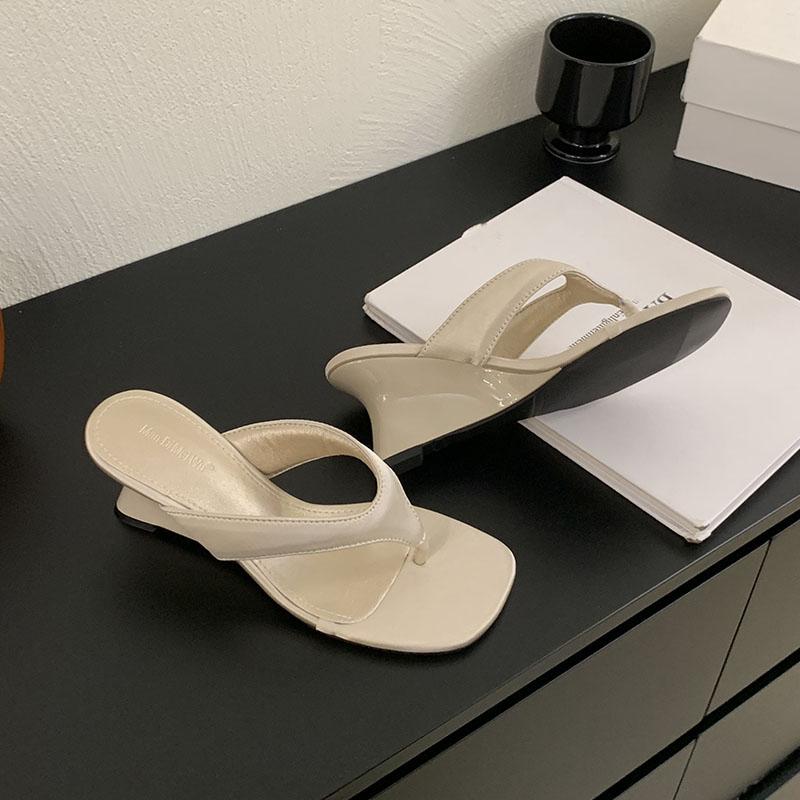Fashion 2025 New Fashion Silk Women Wedges Sandals Shoes Female Heeled Footwear Shallow Ladies Wedges Sandals Slippers Shoes Flip flops