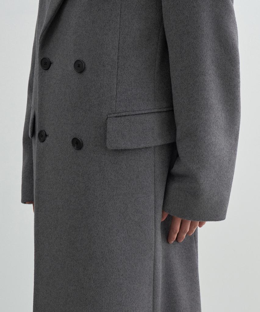 Musinsa Standard Cashmere Blend Masculine Double Chesterfield Long Coat [Medium Grey]