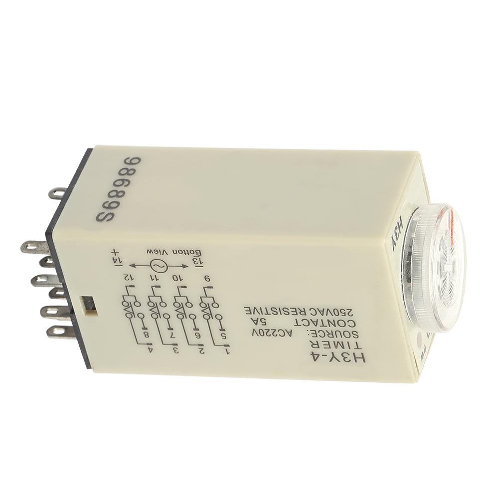 H3Y 4 Power On Delay Timer Relay 0 60 Minutes Time Relay AC 220V 5A
