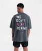 BOXRAW We Dont Play Boxing Oversized T-Shirt - Men'S M Bxrw-U-Wdpbt [Grey/Pink] (D Type)