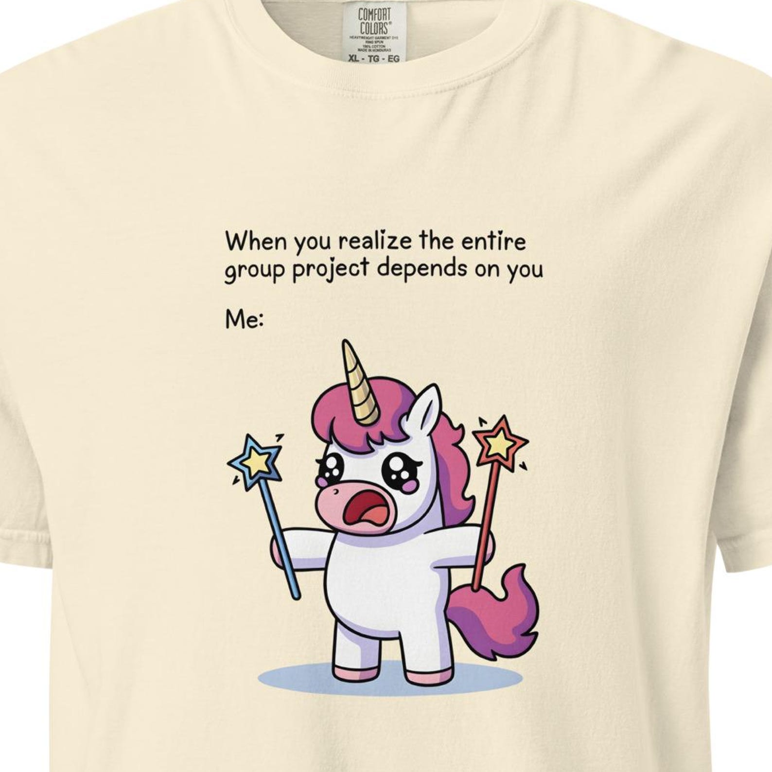 Funny Unicorn Group Project Shirt, Student T-Shirt, School Humor Tee, Funny College Shirt S
