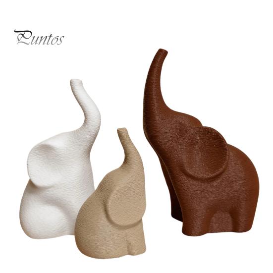 Elegant Figurines for Anniversary 3Pcs/Set Elephant Family Statues, Cute Parents Kid Ornament, Modern Good Collectibles Housewarming Luck Sculptures