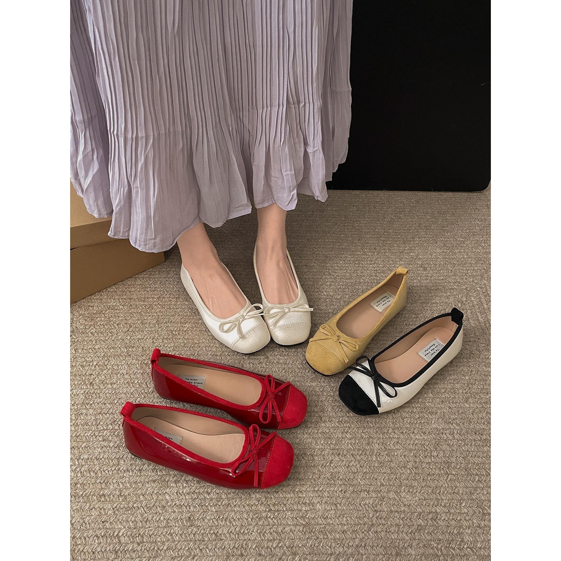 Retro flat bottom inner height increase shallow mouth single shoes 2026 spring and autumn ballet style soft sole Mary Jane shoes 39 бежевый 3260₽