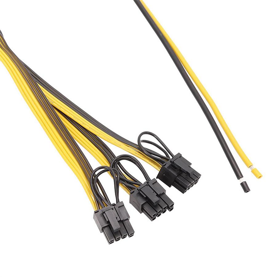 6Pin+2Pin Mining Power Supply Cable Gpu Graphics Video Card Power Cord Adapter