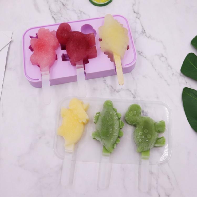 Silikon-Eisformen Dinosaurierform Eis für Pop-Form Wiederverwendbare Eiscreme-Form