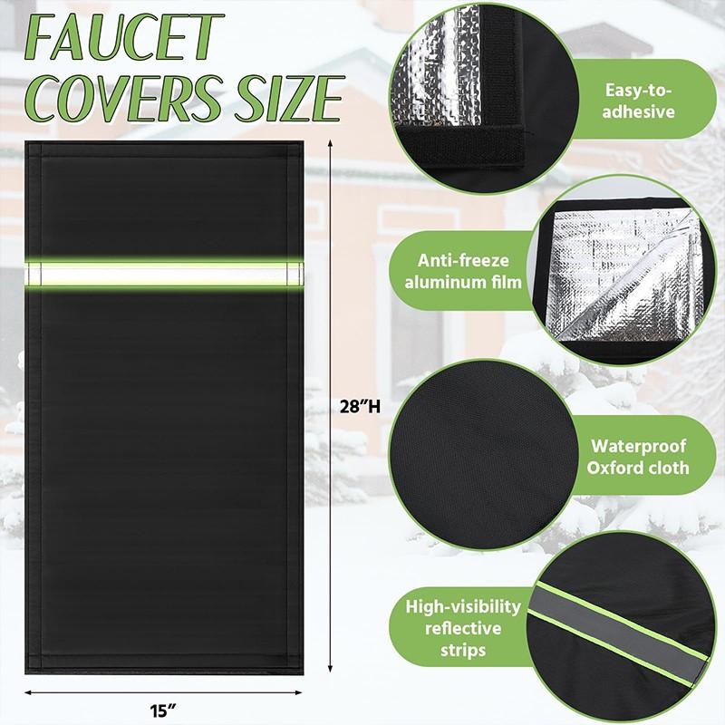 Faucet Anti-Freeze Cover Outdoor Faucet Cover Fire Hydrants Freeze Reflective Winter Insulation Protector Kitchen Faucet Accesso