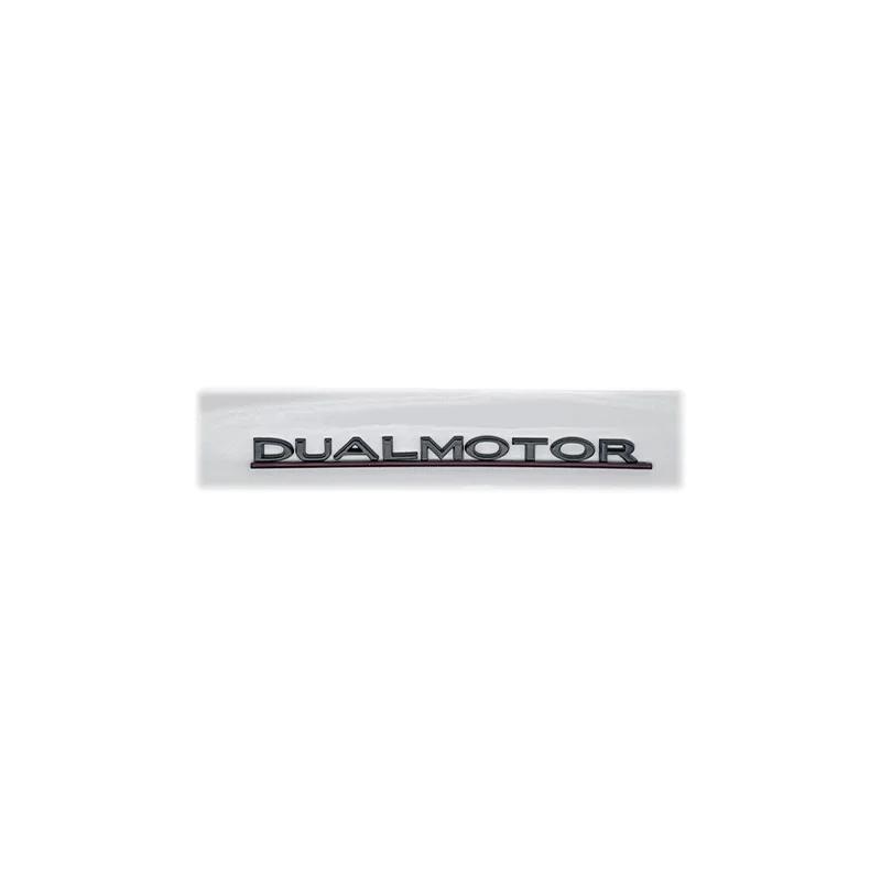 E2 DUAL MOTOR Underlined Letters Emblem for TESLA Model 3 Y S X Car Styling Refitting Trunk Badge Sticker Chrome Black Accessories