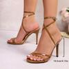 Large Size Sexy High-heeled Sandals Women's New Strap Temperament Cross-strap Open-toed Stiletto Sandals