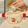 High-value Cute Instant Noodle Bowl with Cover, Student Dormitory Rice Bowl, Household Large-capacity Snail Powder Bowl