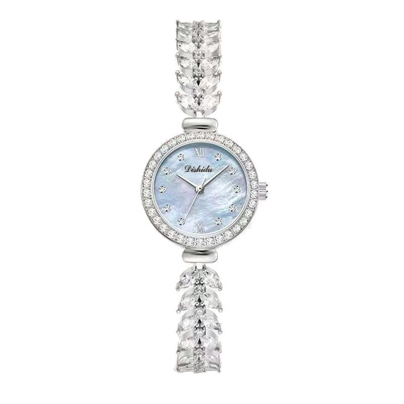 

French Niche Watch Female Mori Fish Bone with Diamond Mermaid Watch Female Xiaoxiangfeng Temperament