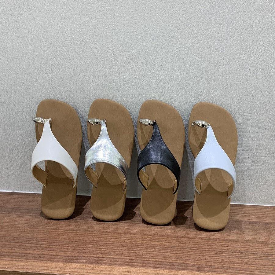 Summer blue Korean version flat-bottomed toe slippers women's summer wear new French beautiful sandals holiday beach shoes