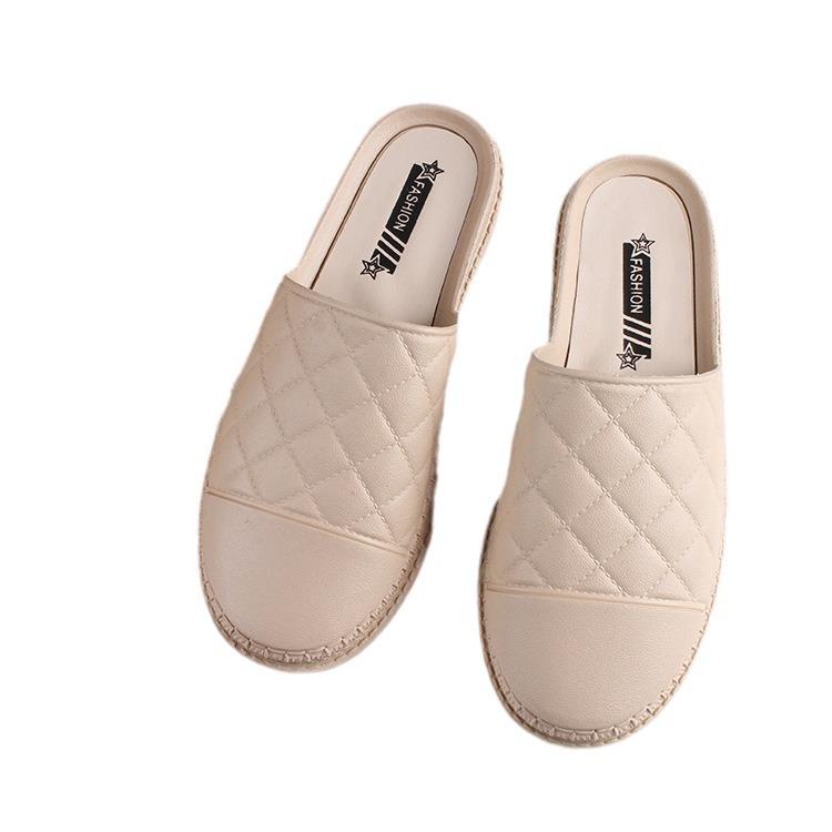 Heli Shark summer baotou half drag new solid color women's slippers fashion flat sandals casual wear women's shoes