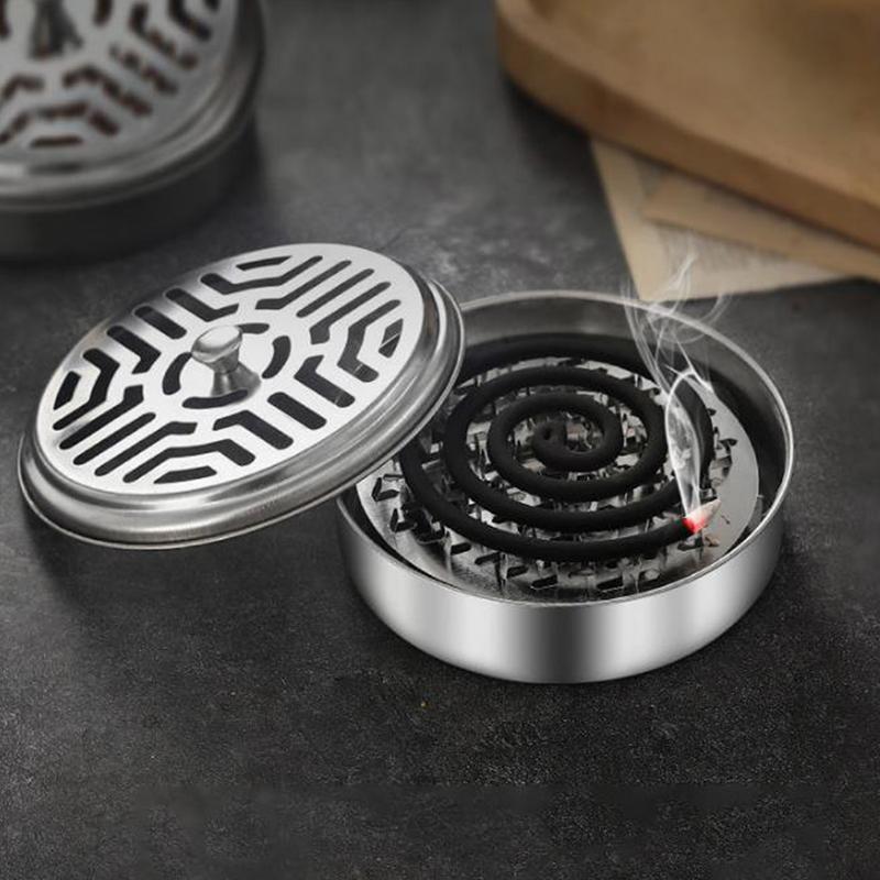 1 Stück Mücken coil Halter Tablett Rahmen Edelstahl Rundes Gestell Platte für Spiralen Räucherwerk Insektenschutz