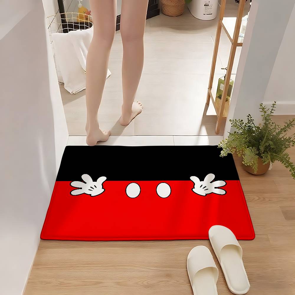Cute M-Mickey Mouse Entry Door Floor Mat Festive Decorations Carpet Bathroom Anti-slip Mat Entrance Doormat