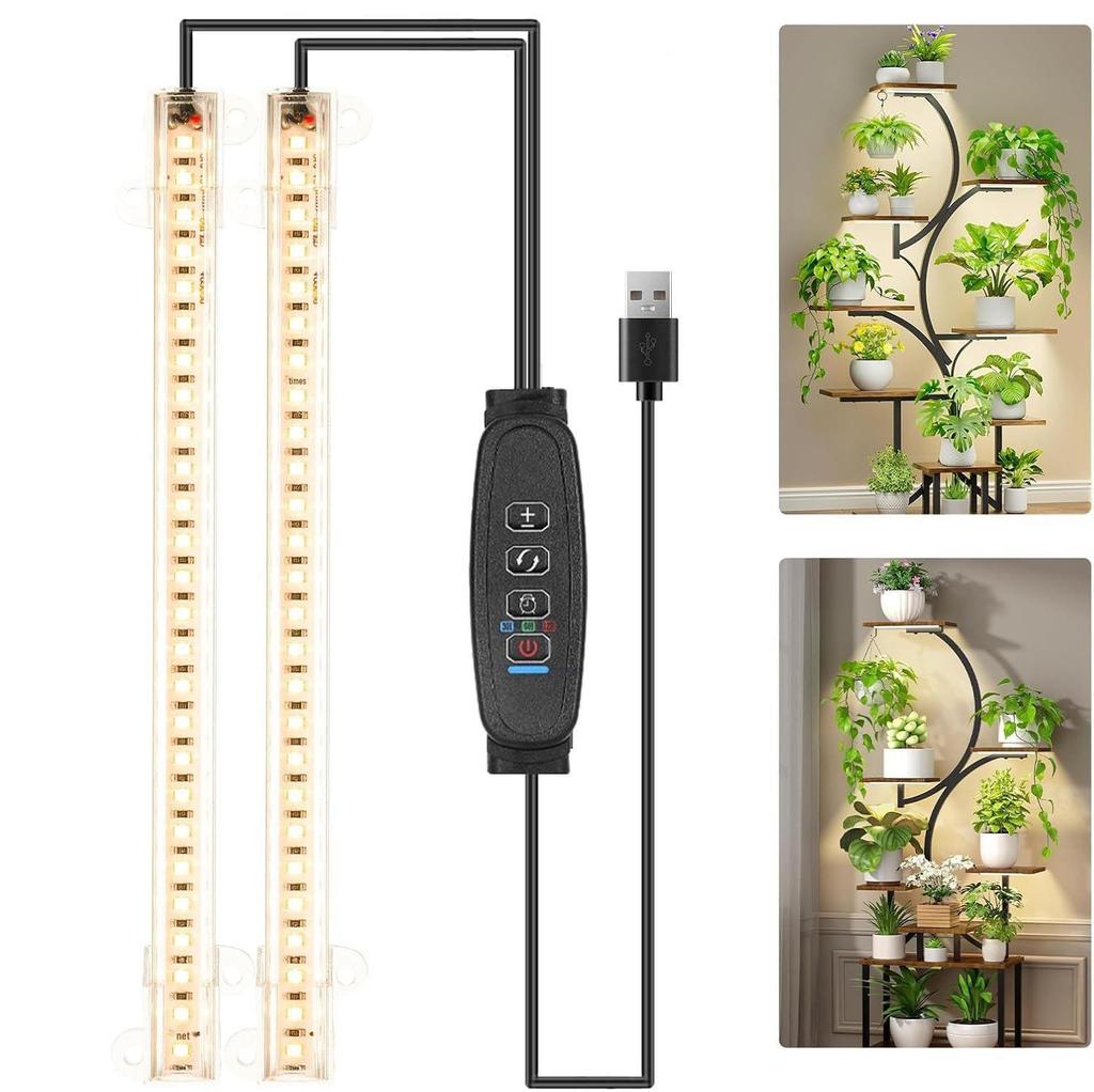 USB Timer Smart Dimming LED Plant Grow Light Strip - Full Spectrum Red and White for Plants and Flowers
