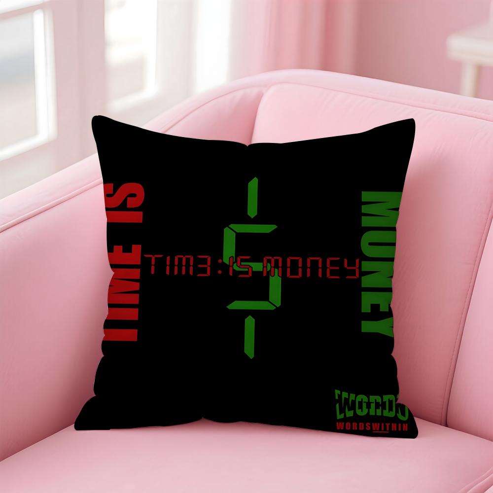 Movie T-Time is Money Cushion Cover Comfortable Reversible Pillow Cover Ideal for Car Sofa Bedroom & Beyond