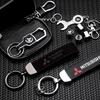 Cyfmlu1 Cydjfg1 Metal/Leather Car Keychain Badge Emblem For Grandis Outlander Xl Lancer EX Pajero Delica Space Star Galant Space Star