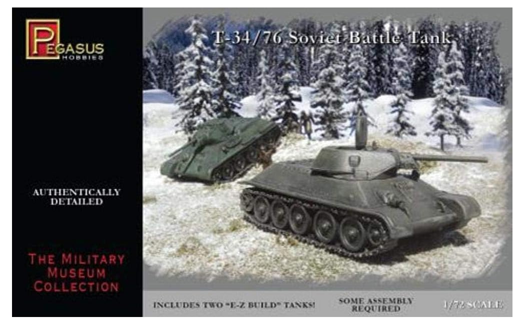 

Platz WWII Soviet Army Plastic Model 1/72 T-34/76 (2-Car Set)