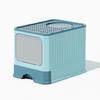 Fully Enclosed Oversized Drawer-Type Folding Cat Litter Box with Top-Entry