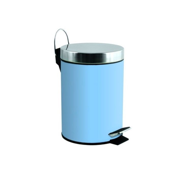 Poubelle à pédale Inox 3L Bleu Pastel MSV