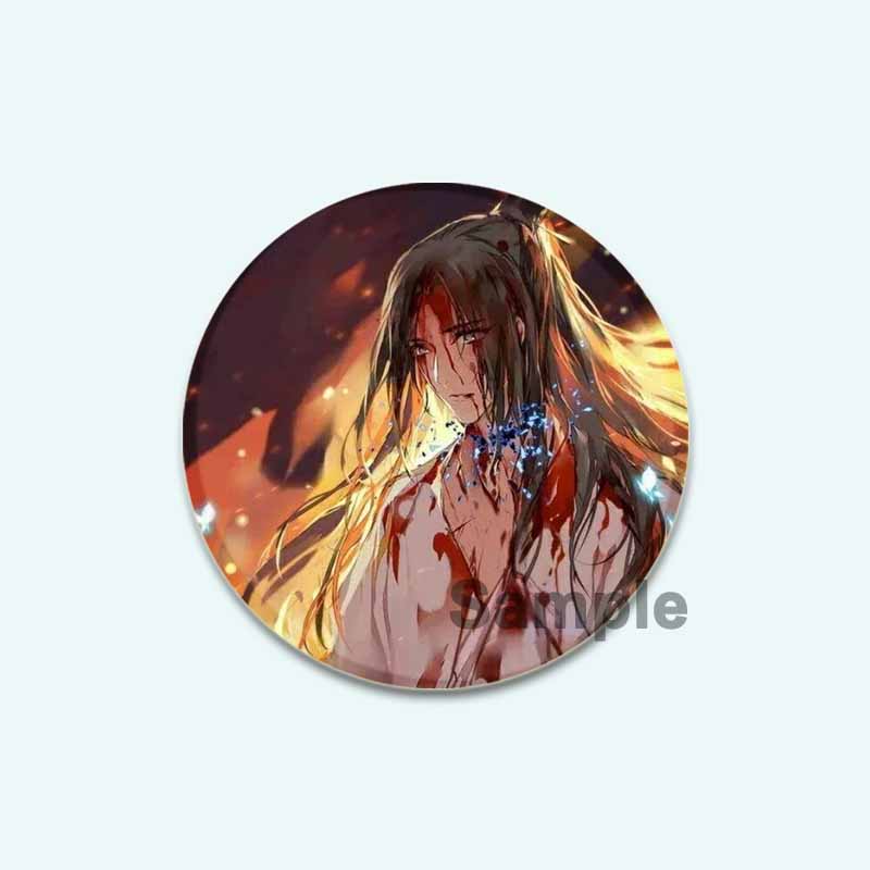 32/44/58 mm Anime Heaven Official's Blessing Badge Hua Cheng/Xie Lian Cartoon-Broschen, handgefertigt, niedliche Emaille-Anstecker als Schmuck, Geschenk-Accessoire