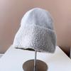 Circle yarn rabbit hair knitted wool hat female autumn and winter show a small face, keep warm and cold, ear protection, pullover hat, fluffy hat