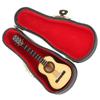 3pcs Wooden Material Miniature Guitar Model With Stand Mini Size Wooden Guitar Model Black Leather Case Collectible Figurines