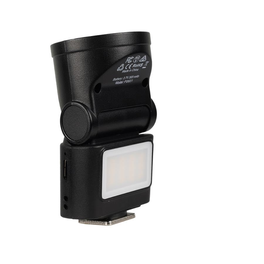 Phottix Mini A LED Light Tiltable Flash Adjustable Color Camera Flash Flash, 4-Level Output, Head, Temperature, USB-C Charging,