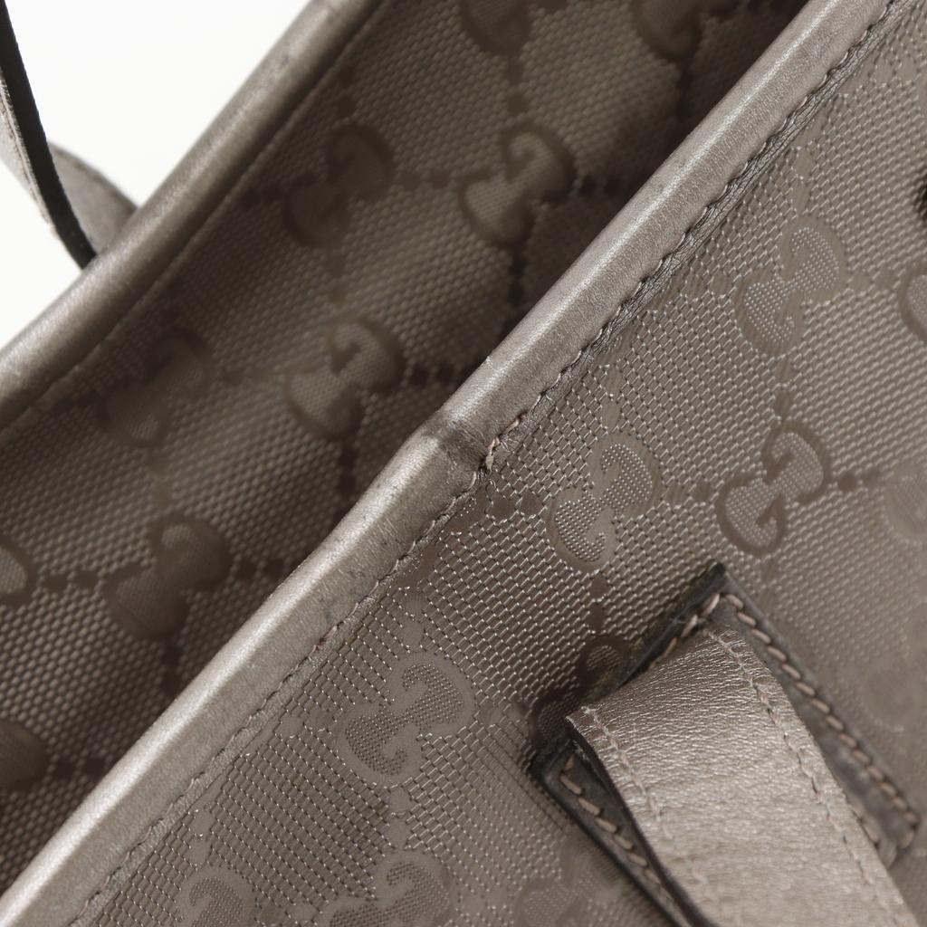 GUCCI Tote Tote Bag 211137 GG implementation Silver PVC coated canvas Women Used