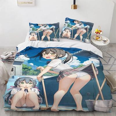 Kawaii Anime sexy Mädchen Bettwäsche-Set, Bettbezug, Bettset, Steppdecke, Kissenbezug, King-Queen-Twin-Size, Jungen, Mädchen, Erwachsene