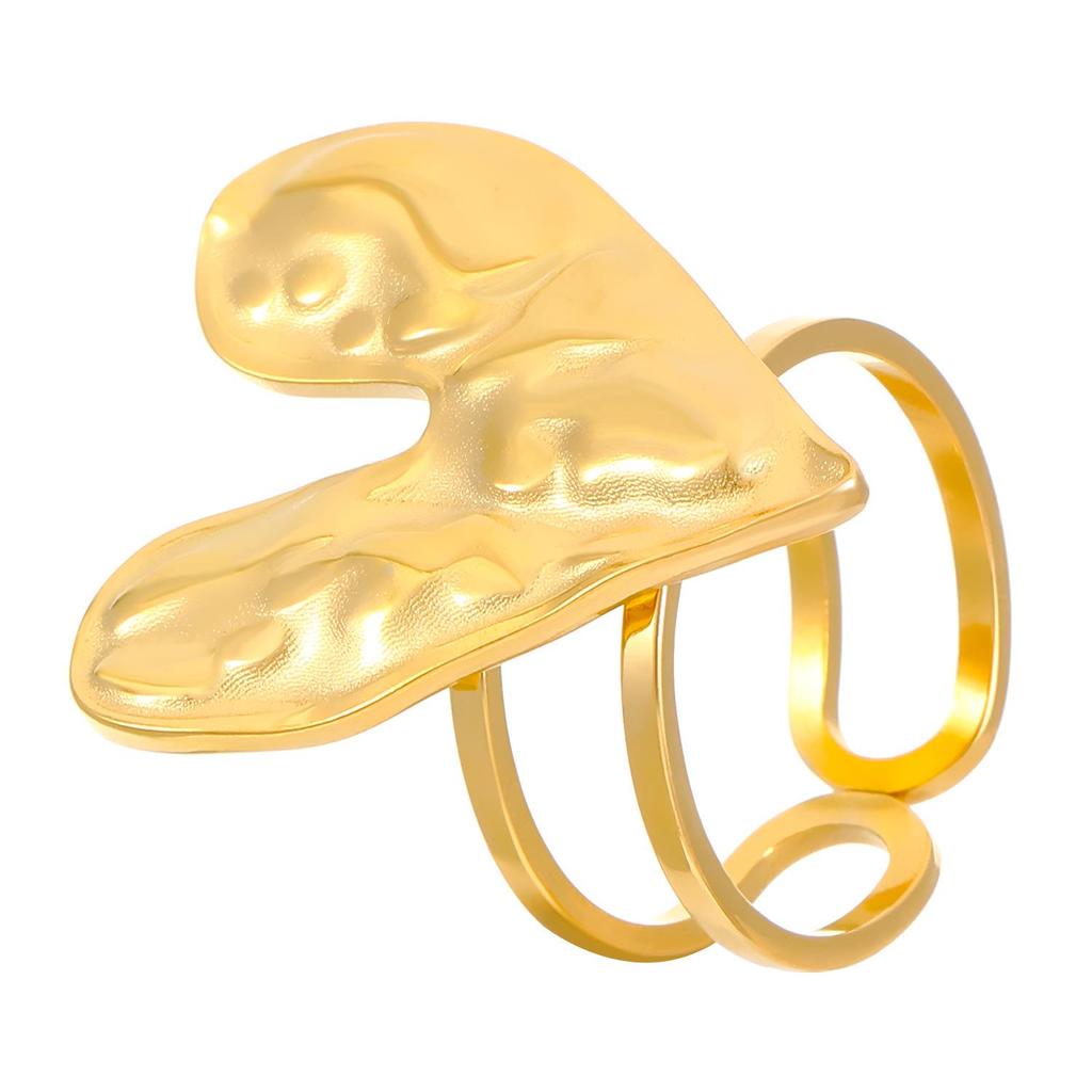 High-End Edelstahl Blumen- & Seestern Offener Ring für Damen