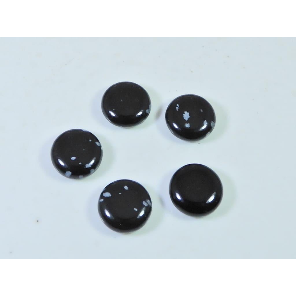12X12MM Natural Snowflake Obsidian Round Cabochon Loose Gemstone 5Pcs Lot A-806