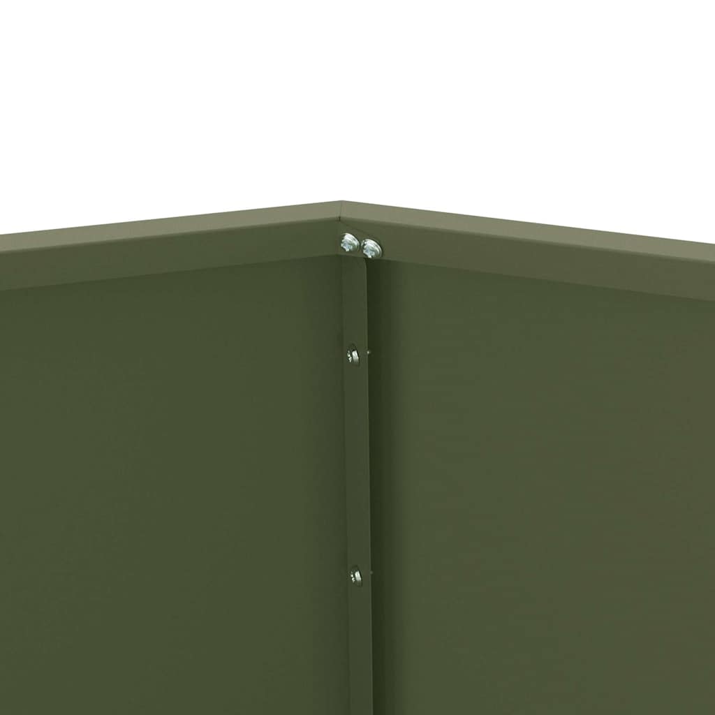 Planter Olive Green 50 X 50 X 40 Cm Steel