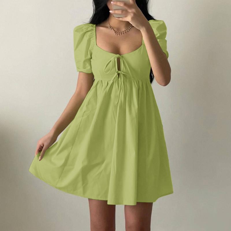 

ZANZEA Женское повседневное летнее платье с квадратным вырезом и коротким рукавом S